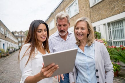 Family looking at a loan-to-value (LTV) for a property