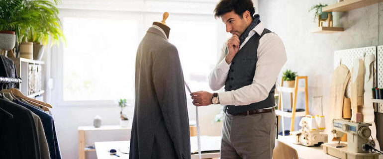 Man starting his own tailoring business